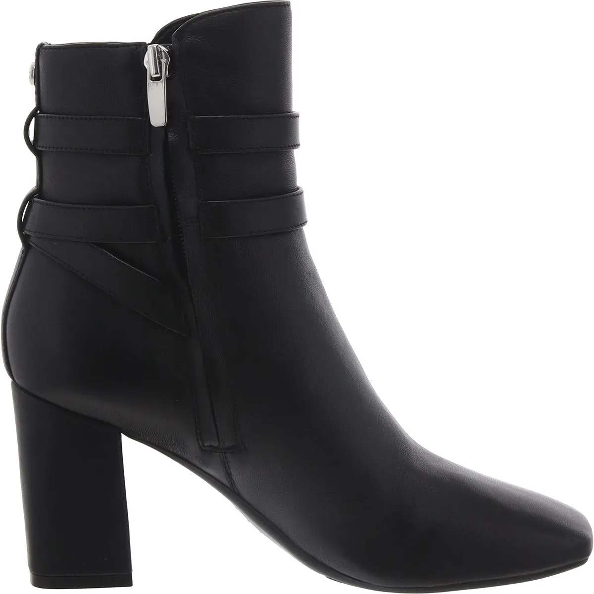 Quena 9X9 Womens Leather Block Heel Mid-Calf Boots