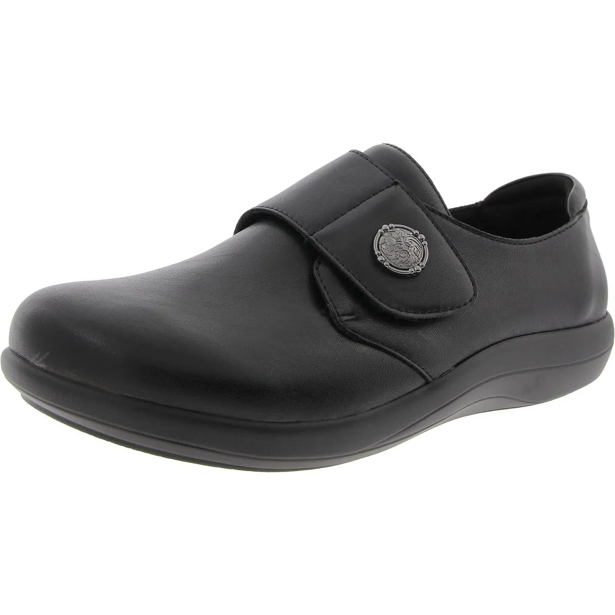 Spright Womens Adjustable Faux Leather Slip-On Sneakers