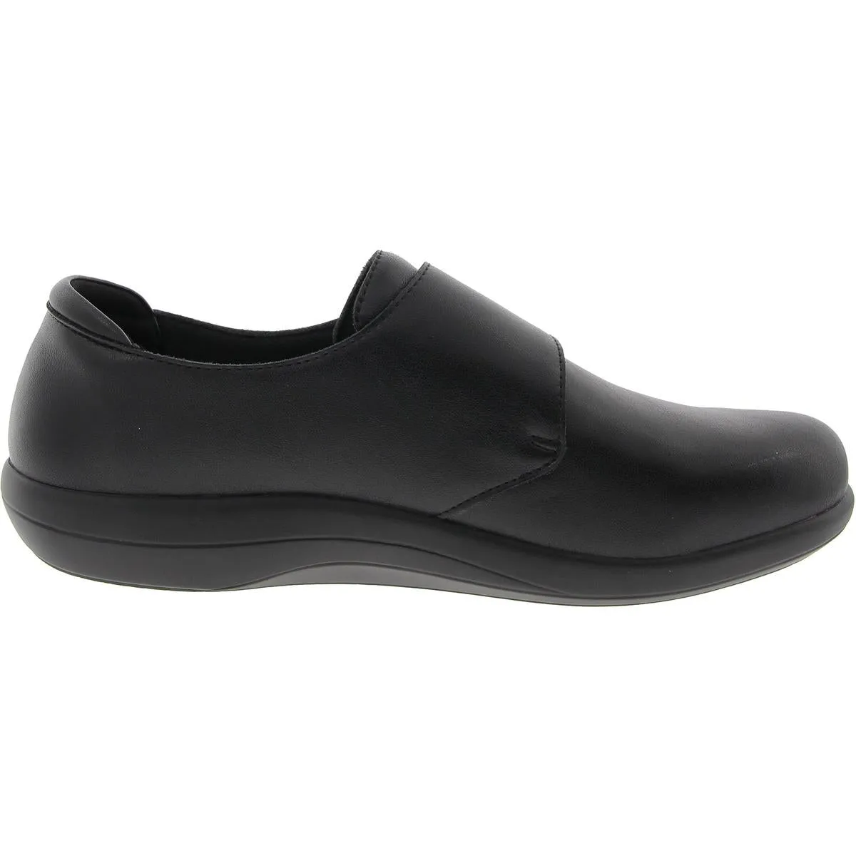 Spright Womens Adjustable Faux Leather Slip-On Sneakers