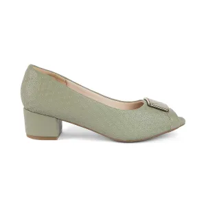 Tresmode Treroy Green Women's Peep-toe Heels