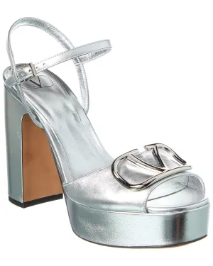 Valentino VLogo 115 Signature Leather Platform Sandal