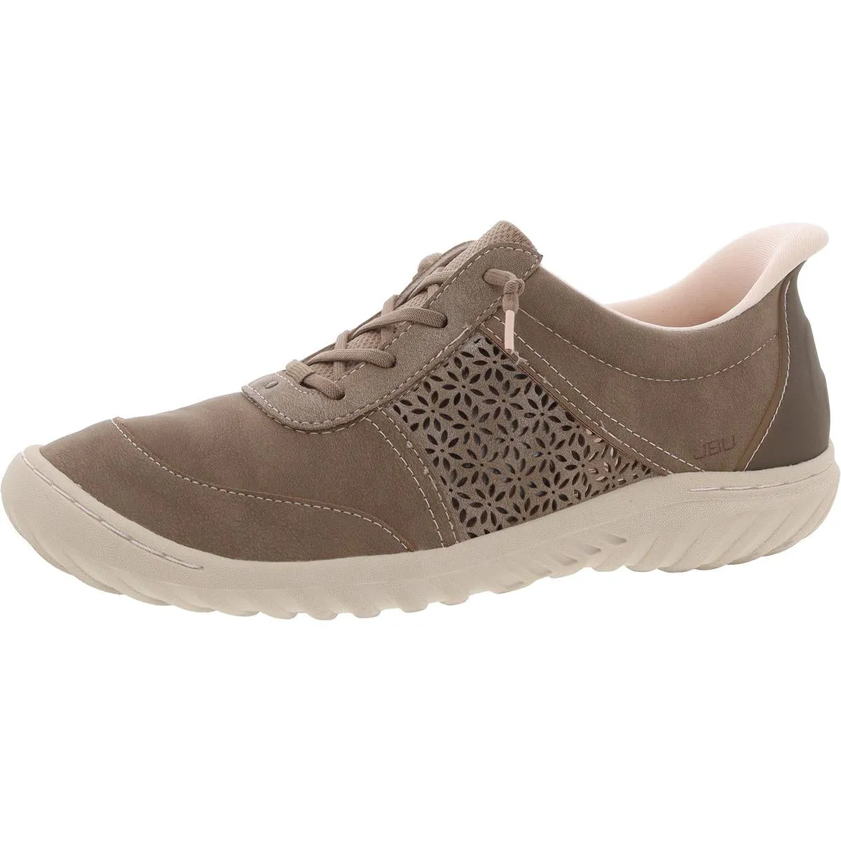 Veronica Womens Lace-Up Faux Leather Slip-On Sneakers