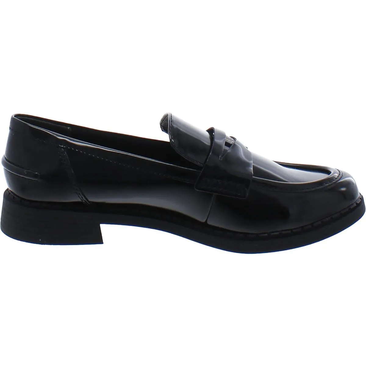 Womens Faux Leather Penny Loafers