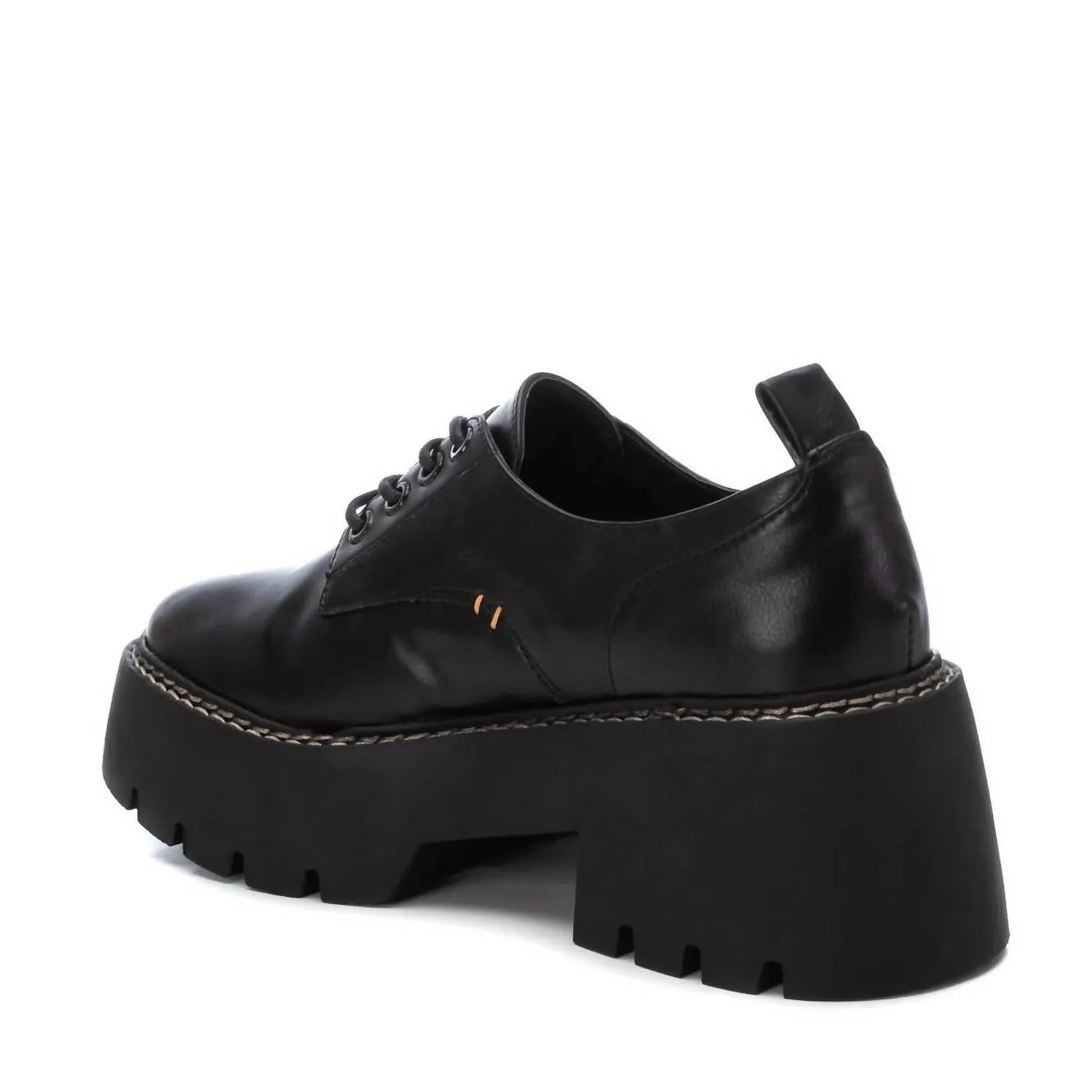 Women's Heeled Lace-Up Loafers In Black
