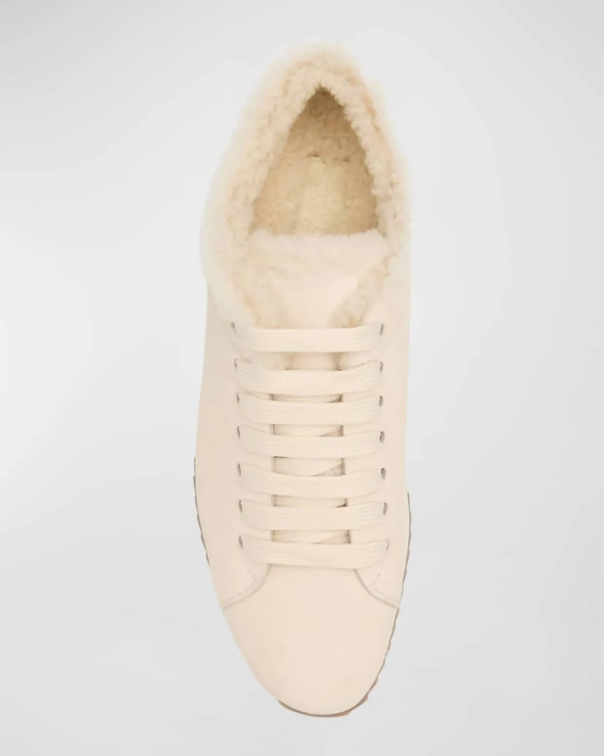 Women's Orinda Shearling Suede Sneakers In Basmati