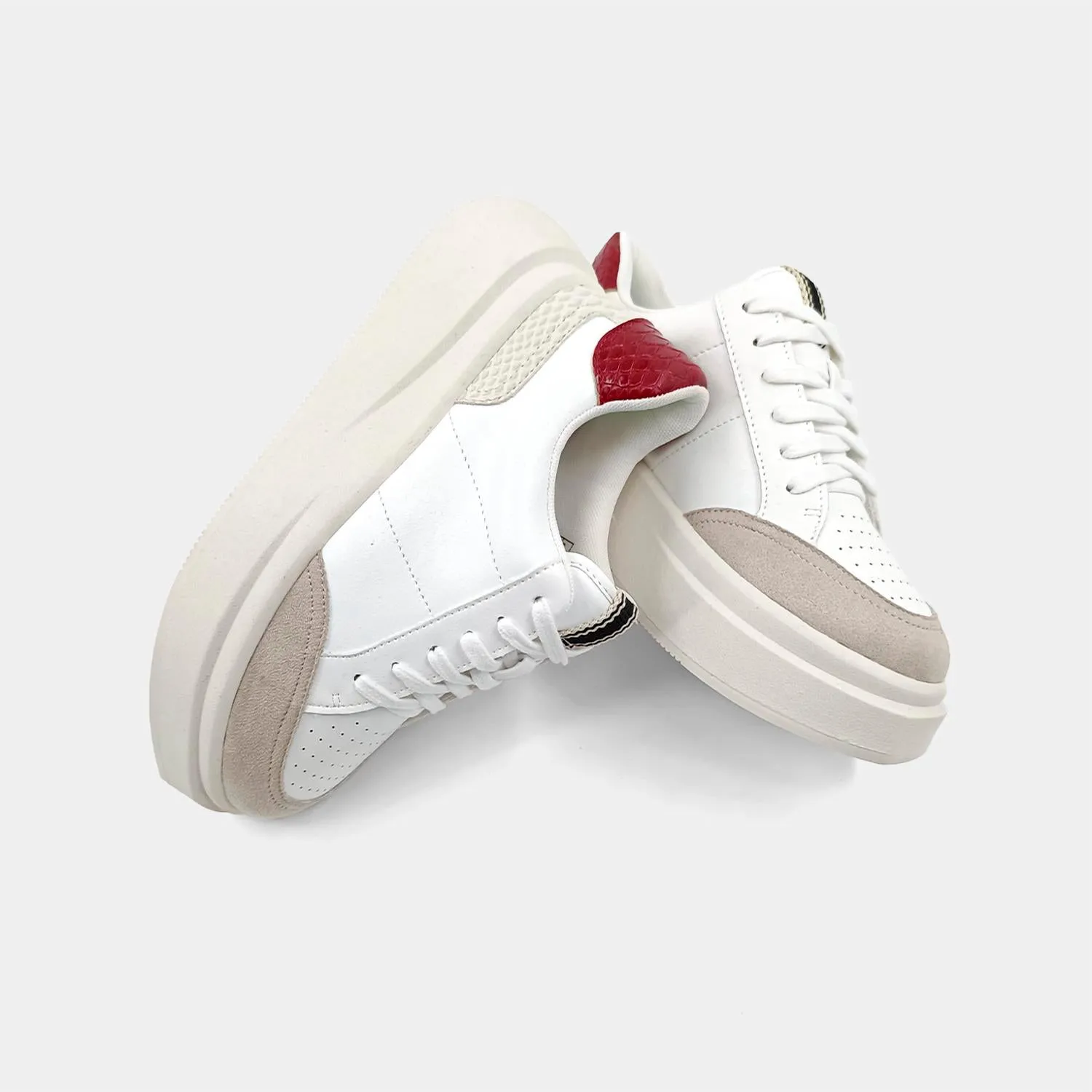 Women's Skylar Sneaker In Dark Red Snake