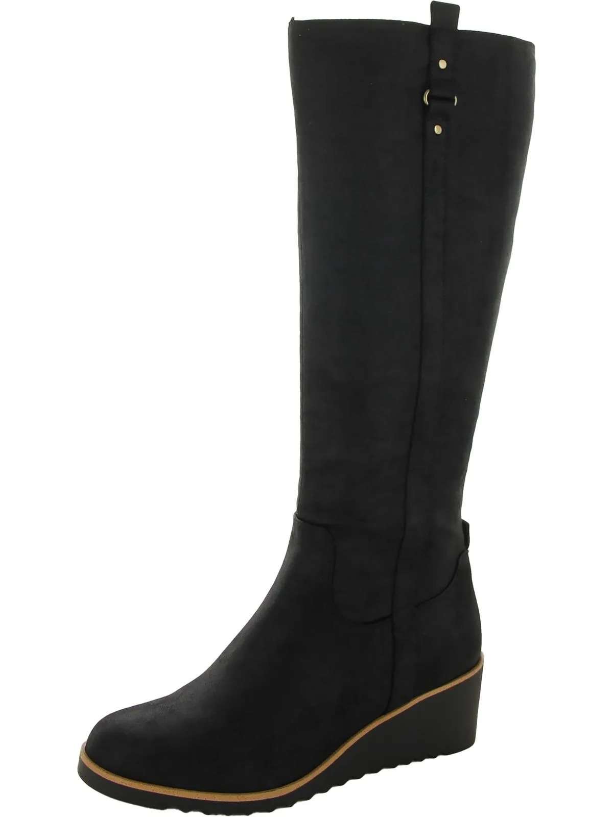 ZEPPELIN Womens Wedge Heel Zipper Knee-High Boots
